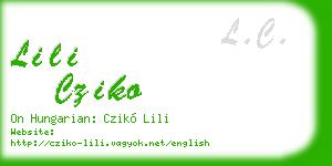 lili cziko business card